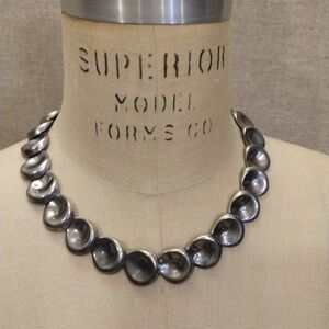 Vintage Modernist Taxco Mexico Sterling Silver Necklace
